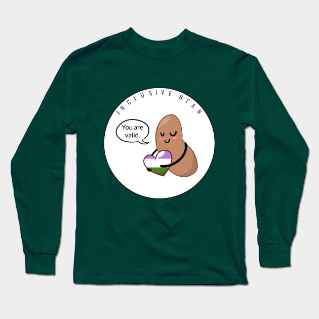 Genderqueer Pride: Inclusive Bean Long Sleeve T-Shirt by Bri the Bearded Spoonie Babe